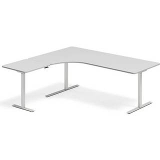 Hæve-sænkebord DNA, Lysgrå 2000x1800 mm Venstre 3-ben/Alugrå