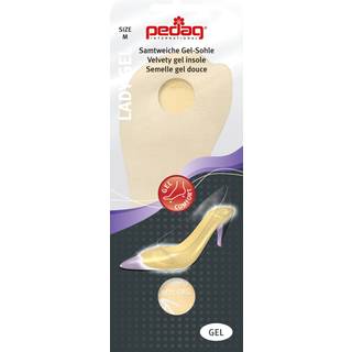 Pedag Lady Gel | Lavet i Tyskland | Ultra tynd gelins?l til h?je h?le og pumper | Metatarsal Pad | H?lpude | Velour top | St?rrelse lille passer