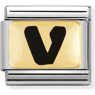 Nomination Classic - SCHWARZE BUCHSTABEN Edelstahl und 18K-Gold (V) - schwarz