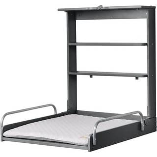 Roba Væghængt Puslebord & Puslepude, Anthracite Lacquered/Silver Grey