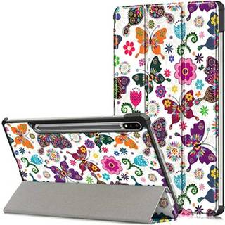 Tri-Fold Series Samsung Galaxy Tab S7 FE Smart Folio Cover - Sommerfugle / Blomster