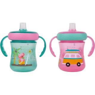 De f?rste ?r - Soft Tout Sippy Cup - Toddler Trainer Cup i 6+ m?neder - med h?ndtag og l?kagebeskyttet l?g - 7 oz - Blomsterfabrikprint - 2 t?lli