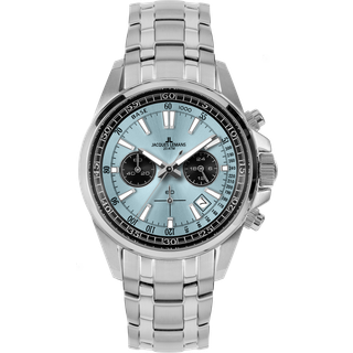 Jacques Lemans 1-2117ZB Herrenuhr Chronograph Liverpool Stahl/Hellblau
