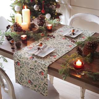 Evans Lichfield Evans Lichfield Green Robin Christmas Table Runner