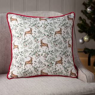 Evans Lichfield Festlig Rensdyr Gentagelse Akvarel Printet Piped Jul Pude43x43cm
