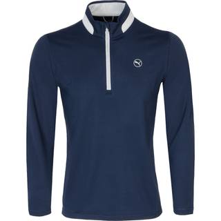 Puma Lightweight 1/4 Zip (Bryst Logo) Herre Pullover - Navy Blazer/Ash Gray - Str. M