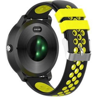 22mm Garmin Vivoactive 3 tofarvet silikone Urrem - Sort / Gul Hul