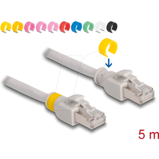 Cat 6a S/FTP Netværkskabel - Grå - 20 Farvemarkeringer - 5 m