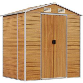 haveskur 191x130x198 cm galvaniseret stål lysebrun