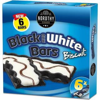 Nordthy Black and White Bars 6 pk - 150 g