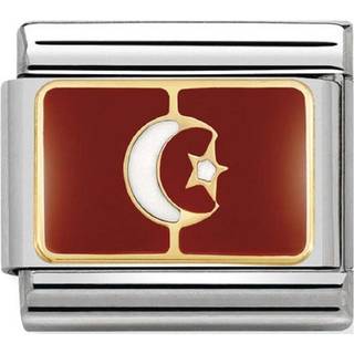 Nomination Turkey Flag Charm - Stainless Steel - Red