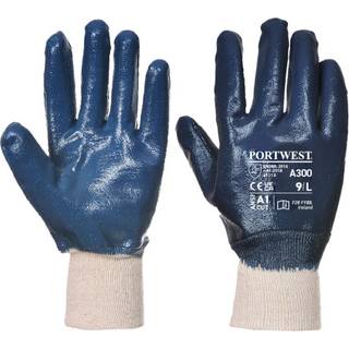 A300 - Nitril-handske m/ribkant - Marine (Størrelse: X-Large)