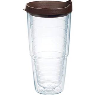 Tervis Clear & farverig l?g lavet i USA Double Walled Isoleret tumbler Travel Cup holder drikkevarer koldt og varmt 24 oz brunt l?g