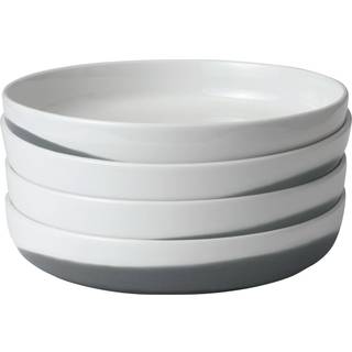 Libbey austin basalt bl? porcel?nsmiddag plader coupe stil bl? middagsplader s?t med 4 stable keramiske plader indstillet til helligdage daglig b