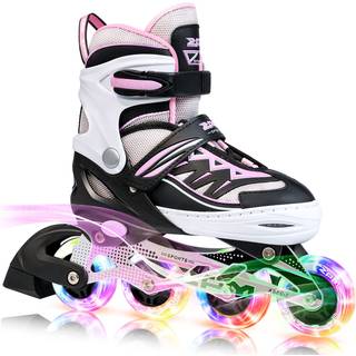 14:00 Sports Cytia Pink Girls Justerbar Illuminating Inline Skates With Light Up Wheels Sjov blinkende Beginner Roller Skates For Kids