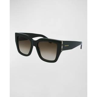 Ferragamo Kvinde SF1104S 302 Solbriller Acetat Grøn Brun Firkantet Normal Skygge