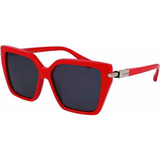 Ferragamo Kvinde SF1106S 600 Solbriller Acetat Rød Grå Firkantet Normal Normal