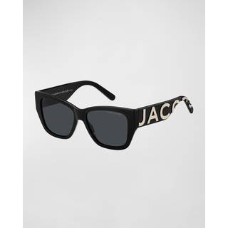 Marc Jacobs Kvinde MARC 695/S 80S/2K Solbriller Acetat Sort Grå Firkantet Normal