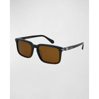 Ferragamo Mand SF1110S 302 Solbriller Acetat Grøn Brun Firkantet Normal Normal