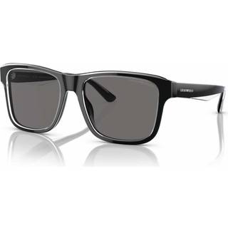 Emporio Armani Mand EA4208 605187 Solbriller Acetat Sort Grå Pillow Polariseret