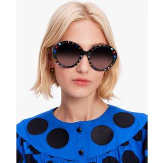 Kate Spade Zya/G/S/Strass Asian Fit SZE/HA 55 Solbriller Kvinder Black - Colorful Diamond Black - 55mm