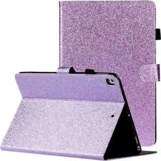 iPad 10.2" (2021 / 2020 / 2019) Glitter Cover m. Flipstander & Kortholder - Glitter Purple