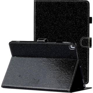 iPad 10.2" (2021 / 2020 / 2019) Glitter Cover m. Flipstander & Kortholder - Glitter Black