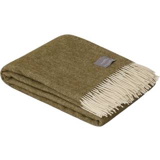 Stackelbergs Wool Fishbone Tæppe 130x170 Cm Olivengrønt/offwhite - Plaider & Tæpper Uld Off-White - 9127