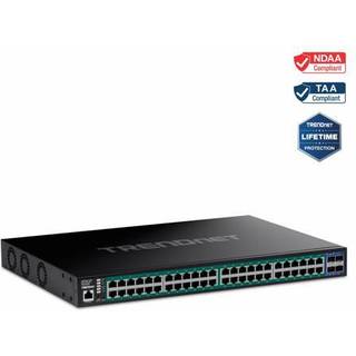 TRENDnet TPE-3524S 52-Port Gigabit Web Smart PoE+ Switch with 10G SFP+ Slots