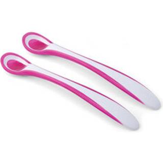 Nuvita EasyEating pink - 2 termosensitive skeer