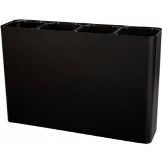Pure Affaldsbeholder med 60 l, 4 rum Sort stål 30 x 120 x 80 cm (105872)