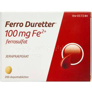 Ferro Duretter 100 mg (Håndkøb, apoteksforbeholdt) 200 stk Depottabletter