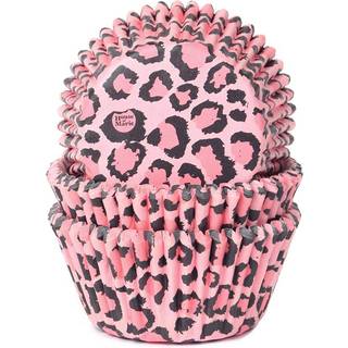 Lyserød Leopard Muffinsforme 50 stk, House of Marie