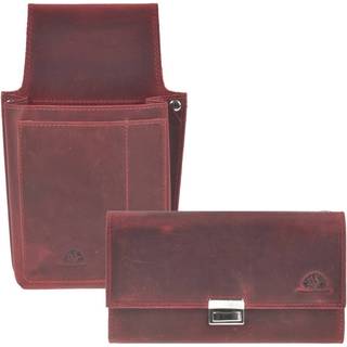Kellnerbörse und Holster Set Leder Vintage antik 1785 antik rot
