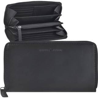 Geldbörse Leder lang mit Reißverschluss Pure Black 1127-20 | Greenburry.de