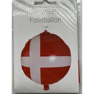 Dannebrogsflag folieballon Ø 45 cm