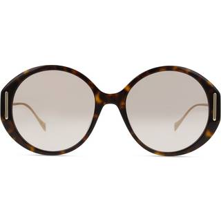 Gucci Kvinde GG1202S 003 Solbriller Acetat Havana Brun Rund Normal Skygge