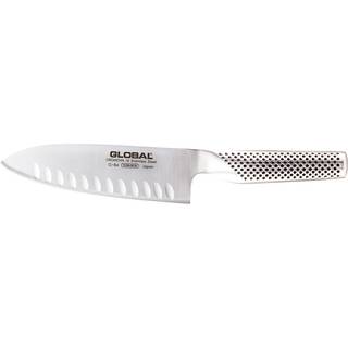 Global G-84 Santoku 16 cm mit Kullen - Cromova 18 Stahl - Silber
