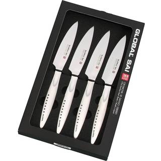 Global SAI Steakmesser-Set 4-teilig SAIT01/4 - Cromova 18 Sanso Stahl - Silber