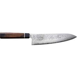 Suncraft Senzo Black Kochmesser 20 cm - Damaststahl - Griff Pakkaholz - Weiß,Braun,Schwarz,Silber