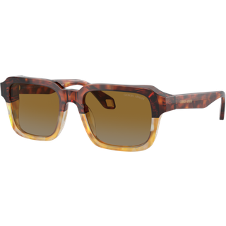 Giorgio Armani Mand AR8194U 6034B2 Solbriller Acetat Brun Grå Firkantet Normal Skygge