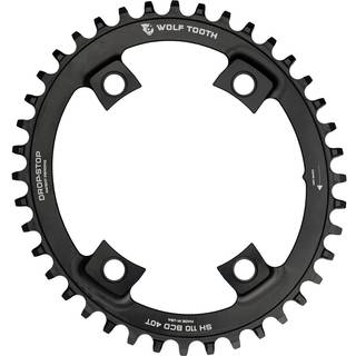 Wolftooth DropStop Oval klinge BCD110/4 asym Shimano - sort - WT-Oval-SH11038-38T