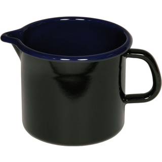 Riess Classic Schwarz-Blau Schnabeltopf 12 cm / 1,0 L - Emaille - Schwarz