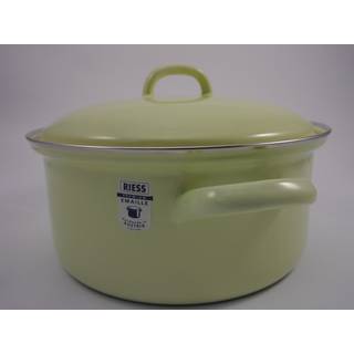 Riess Classic Pastell Kasserolle 22 cm / 3,0 L nilgrün - Emaille - Grün