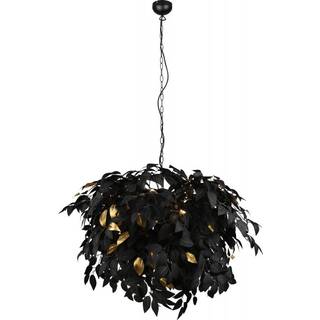 Leavy pendellampe, sort/guld, Ø 70 cm, plast