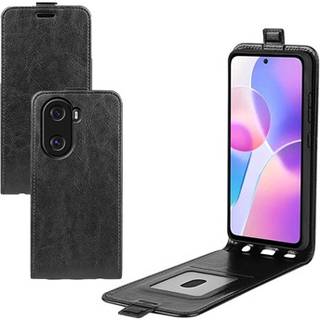 Honor X40i Vertikal Flip Taske med Kortholder - Sort