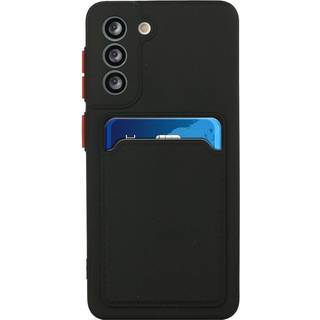 Samsung Galaxy S23 Fleksibel Plastik Bagside Cover m. Kortholder - Sort