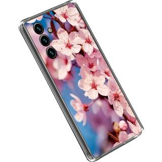 Samsung Galaxy A14 (5G) Fleksibelt Bagside Cover m. Print - Lyserød Blomst