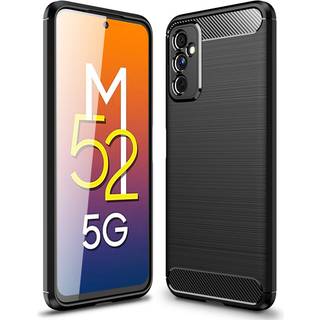 Samsung Galaxy M52 (5G) Brushed Carbon Bagside Cover - Sort