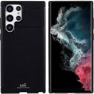 Saii Karbonfiber Samsung Galaxy S22 Ultra 5G TPU Cover - Sort